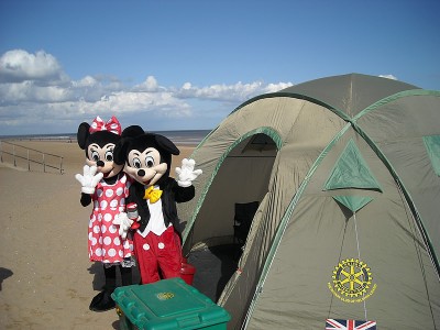 Micky and Minnie Mouse visit our ShelterBox
