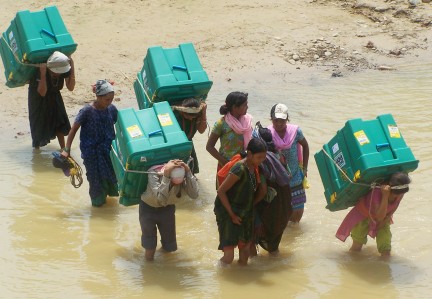 Delivering boxes in Nepal