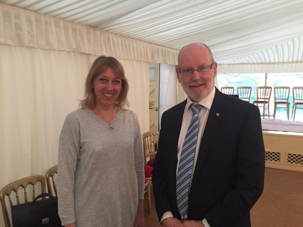 Tracy Parr from TED with President Elect, Nigel Collins