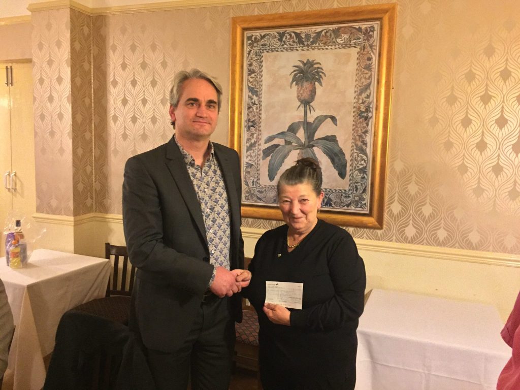 Harry Dewick-eisel from The Alford Corn Exchange With Rotarian Gill Marsh