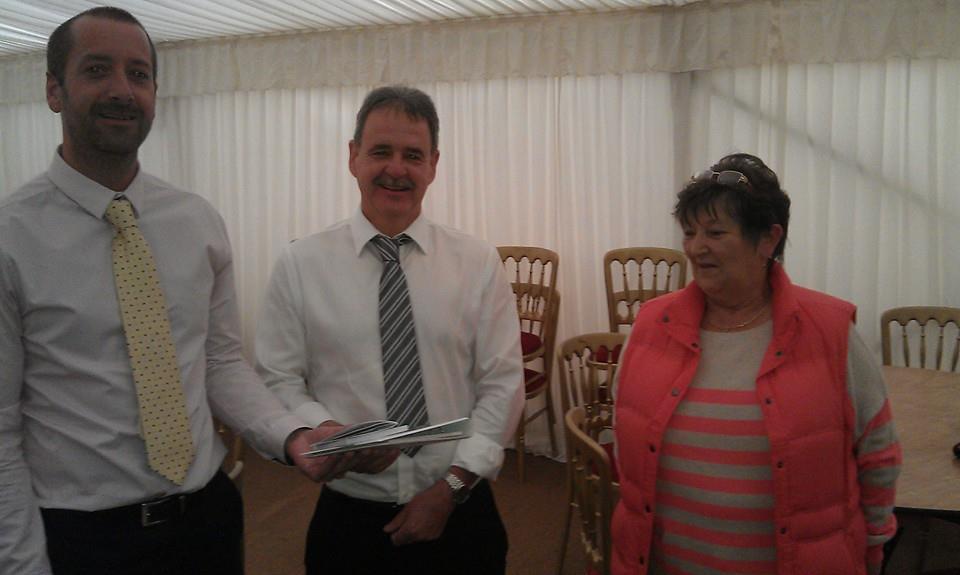 Membership Chair Chris Drew (Left) and President Gill Marsh (right) Welcoming Paddy
