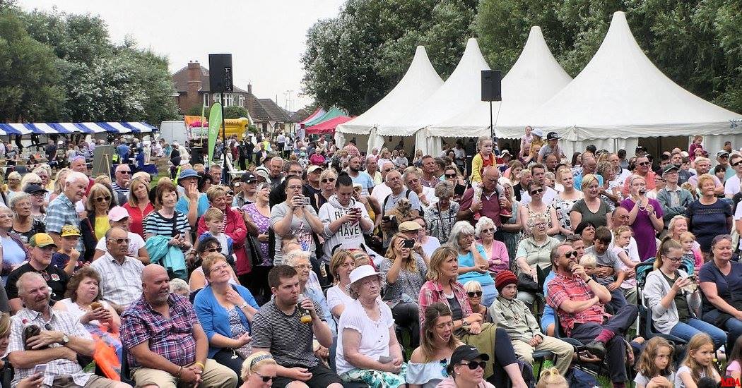 Crowds enjoying the show