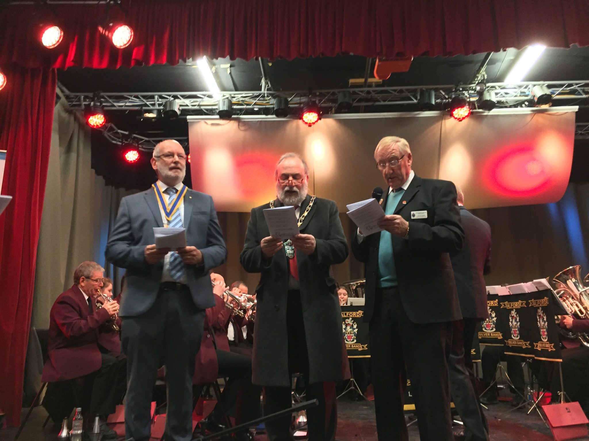 Mablethorpe's first boy band - Club President Nigel Collins, ELDC Leader Tony Howard and Councillor Bob Dawes