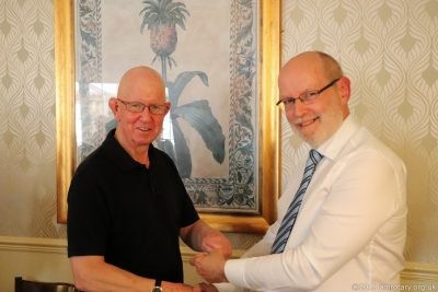 Rotarian Philip Baildon with Club President Nigel Collins