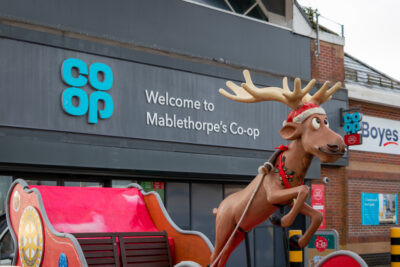 Santas Sleigh at Mablethorpe Co Op