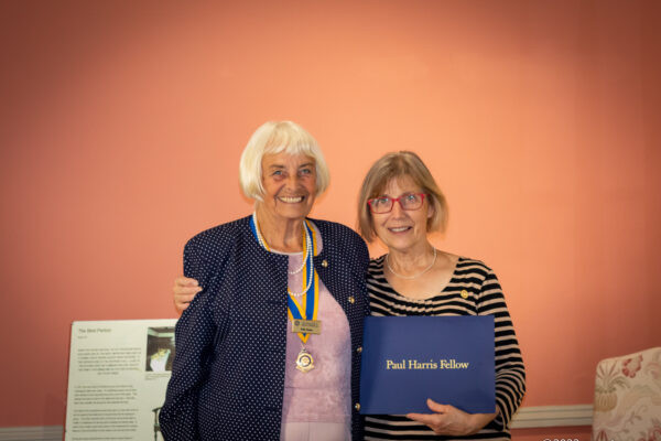 Kath Allen Receiving a Paul Harris Fellowship Award